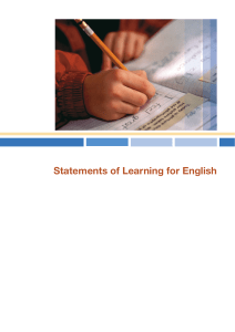 Statements of Learning for English