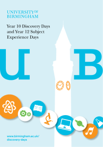 Discovery Day and Subject Experience Day brochure (PDF