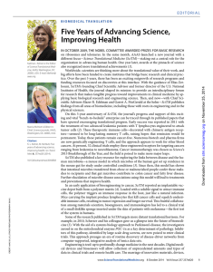 Five Years of Advancing Science, Improving Health