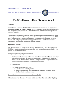 2016 Karp Discovery Award - Division of Mathematical Life and