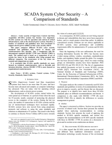 SCADA System Cyber Security – A Comparison of