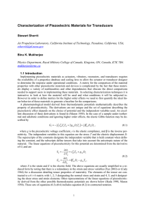 Characterization of Piezoelectric Materials for Transducers