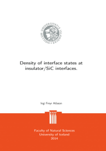 Density of interface states at insulator/SiC interfaces.