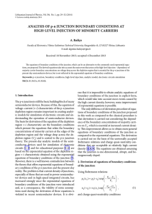 ANALYSIS OF p-n JUNCTION BOUNDARY CONDITIONS AT HIGH