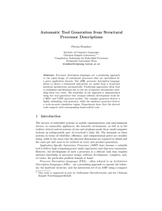 Automatic Tool Generation from Structural Processor Descriptions