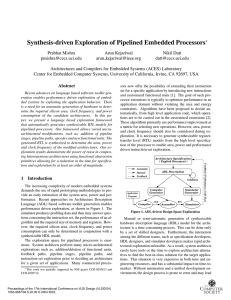 Synthesis-driven exploration of pipelined embedded processors