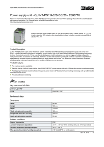 Power supply unit - QUINT-PS/ 1AC/24DC/20