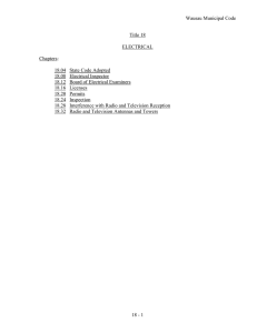 Wausau Municipal Code 18 - 1 Title 18 ELECTRICAL Chapters