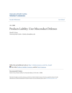 Products Liability: User Misconduct Defenses