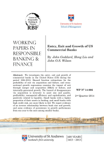 Entry, Exit and Growth of US Commercial Banks