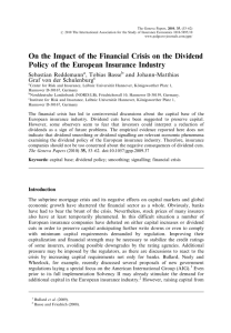 On the Impact of the Financial Crisis on the Dividend Policy of the