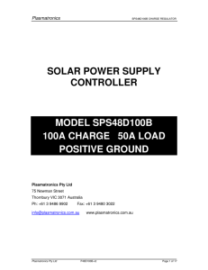 SOLAR POWER SUPPLY CONTROLLER MODEL SPS48D100B