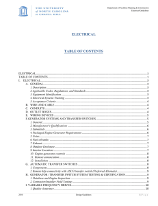 electrical table of contents