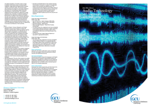 Audio Technology - Glasgow Caledonian University