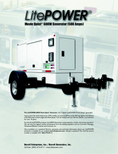 to the LitePOWER 60KW Generator Specifications