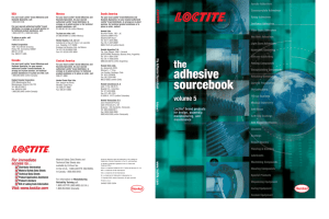 www .loctite.com The Adhesive Sourcebook Loctite® brand products