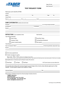 Test Request Form - Taber Industries