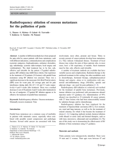 Radiofrequency ablation of osseous metastases for the