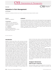 Ketamine in Pain Management