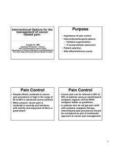 Pain Control - OSU Center for Continuing Medical Education