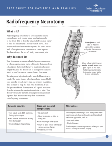 Radiofrequency Neurotomy - Intermountain Healthcare