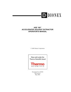 ASE 100 Accelerated Solvent Extractor Operator`s Manual