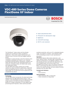 VDC‑480 Series Dome Cameras FlexiDome XF Indoor