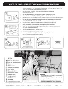auto zip line - seat belt installation instructions key