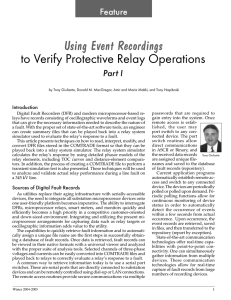 Using Event Recordings to Verify Protective Relay Operations