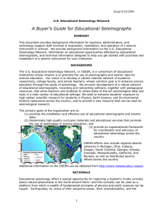 A Buyer`s Guide for Educational Seismographs