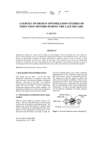 A Survey On Design Optimization Studies Of Induction Motors