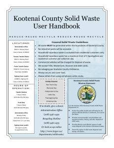 Kootenai County Solid Waste User Handbook