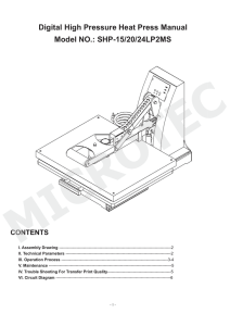 Digital High Pressure Heat Press Manual Model NO