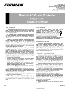 Remote AC Power Controller Owner`s Manual
