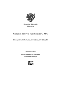 Complex Interval Functions in C-XSC