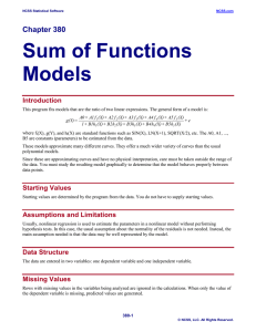 Sum of Functions Models