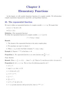 Chapter 3 Elementary Functions