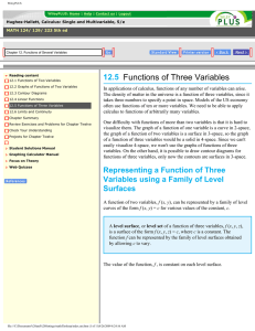 12.5 Functions of Three Variables