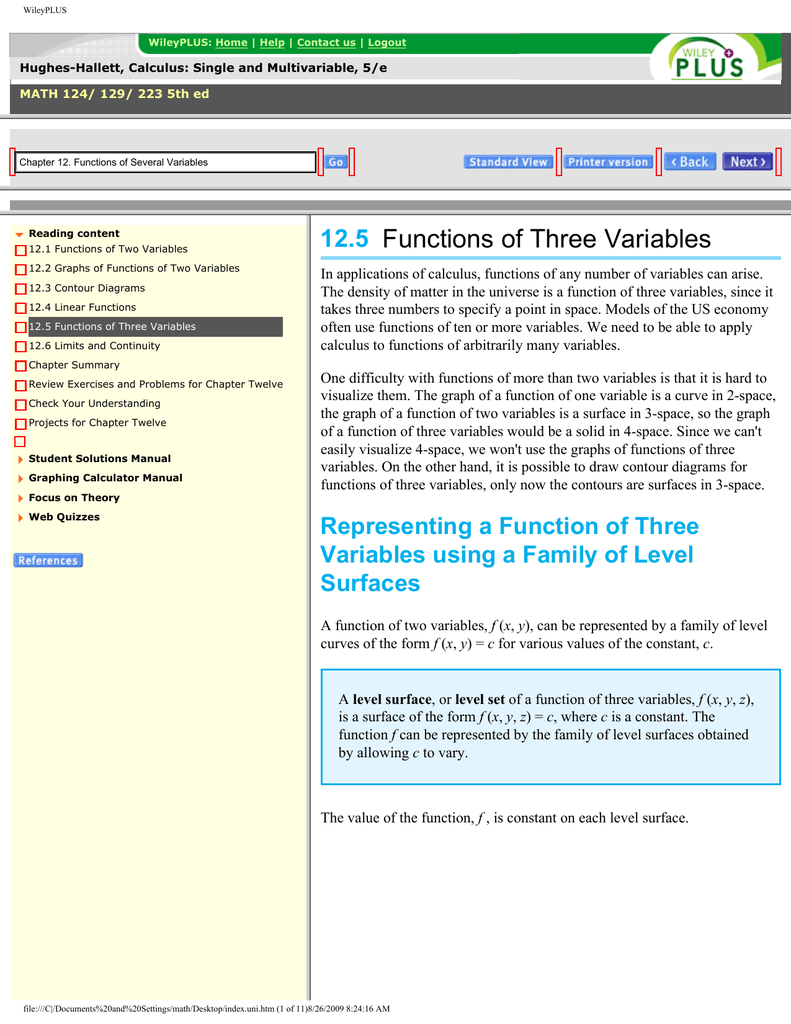 12 5 Functions Of Three Variables