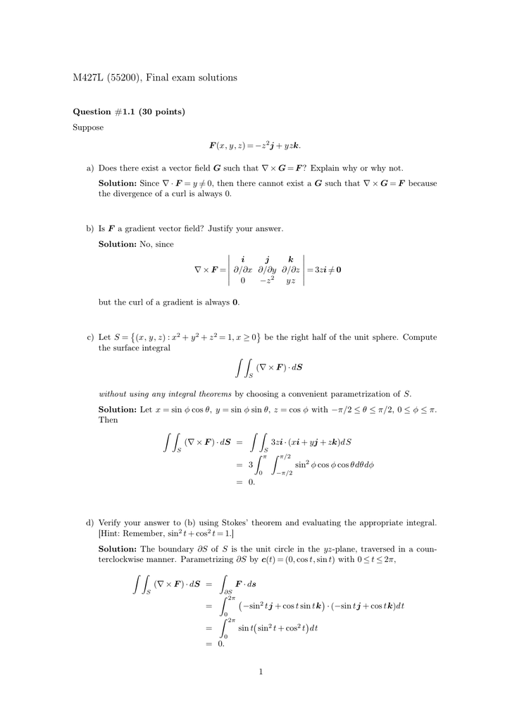 M427l 550 Final Exam Solutions