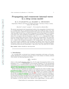 Propagating and evanescent internal waves in a deep ocean model