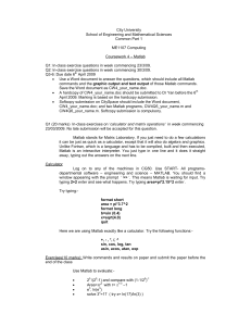 CW4 Matlab - City University London