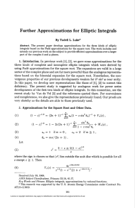 Further Approximations for Elliptic Integrals