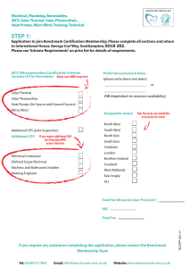 Application form page 1 - Benchmark Certification