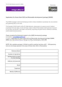 Application for Green Deal, ECO and Renewable development