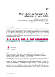 Thermodynamics Approach in the Adsorption of Heavy Metals