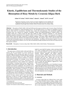 Biosorption, Ceratonia siliqua bark, Ni(II)