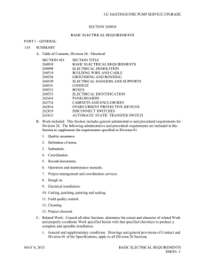 Division 26 Electrical Requirements