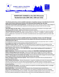 SIGNIFICANT CHANGES to the 2015 Minnesota Residential Codes