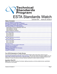 ESTA Standards Watch